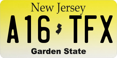 NJ license plate A16TFX