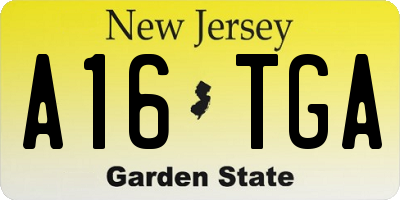 NJ license plate A16TGA
