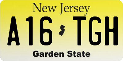 NJ license plate A16TGH