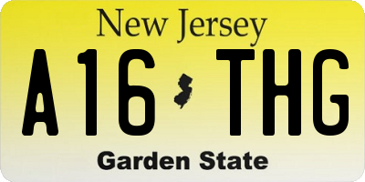 NJ license plate A16THG