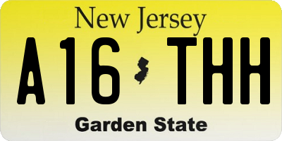 NJ license plate A16THH