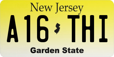 NJ license plate A16THI