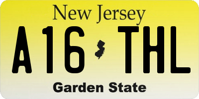 NJ license plate A16THL