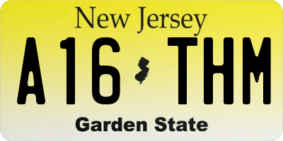 NJ license plate A16THM