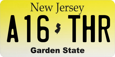 NJ license plate A16THR