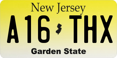 NJ license plate A16THX