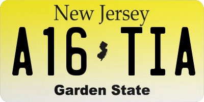 NJ license plate A16TIA