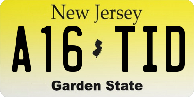 NJ license plate A16TID