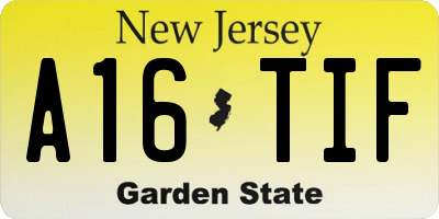 NJ license plate A16TIF