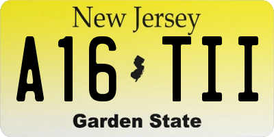 NJ license plate A16TII