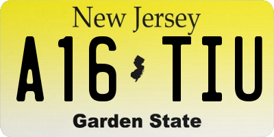 NJ license plate A16TIU