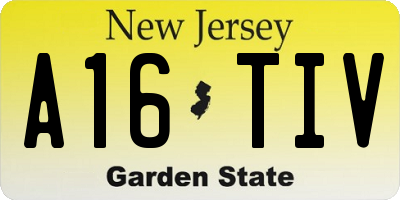 NJ license plate A16TIV