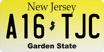 NJ license plate A16TJC