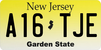 NJ license plate A16TJE