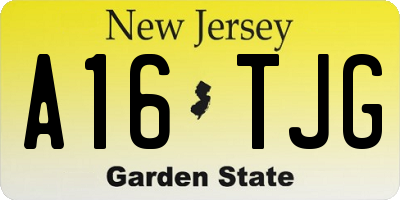 NJ license plate A16TJG
