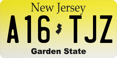 NJ license plate A16TJZ