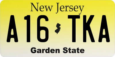 NJ license plate A16TKA
