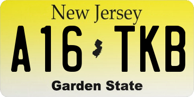 NJ license plate A16TKB