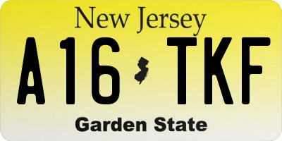 NJ license plate A16TKF