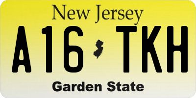 NJ license plate A16TKH