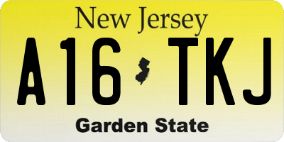 NJ license plate A16TKJ