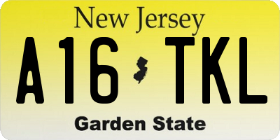NJ license plate A16TKL