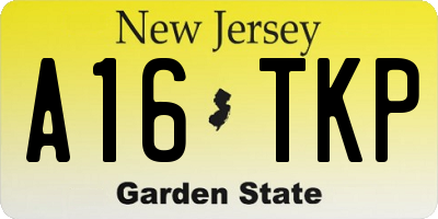 NJ license plate A16TKP