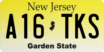 NJ license plate A16TKS