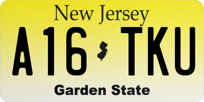 NJ license plate A16TKU