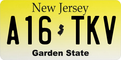NJ license plate A16TKV