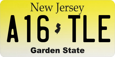 NJ license plate A16TLE