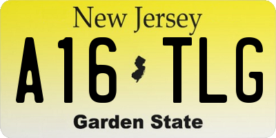 NJ license plate A16TLG