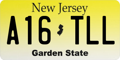 NJ license plate A16TLL