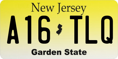 NJ license plate A16TLQ