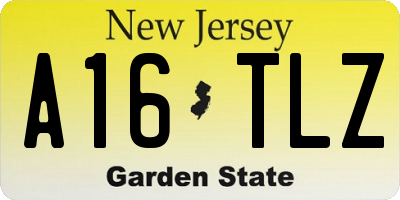 NJ license plate A16TLZ