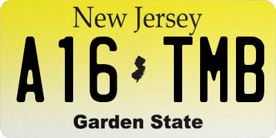 NJ license plate A16TMB