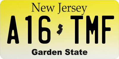 NJ license plate A16TMF