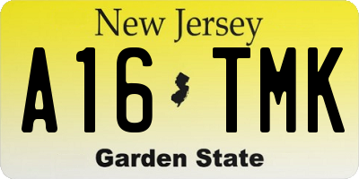 NJ license plate A16TMK