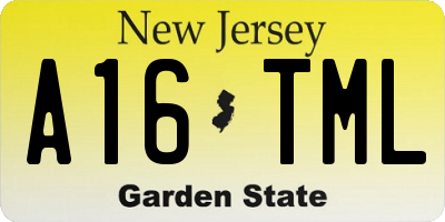 NJ license plate A16TML