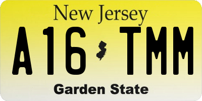 NJ license plate A16TMM