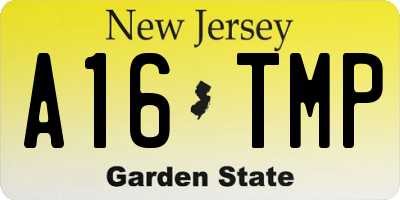 NJ license plate A16TMP