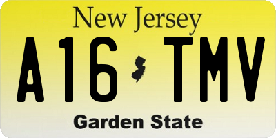NJ license plate A16TMV