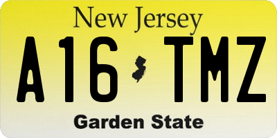NJ license plate A16TMZ