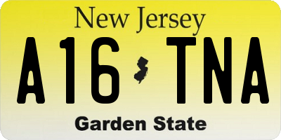 NJ license plate A16TNA