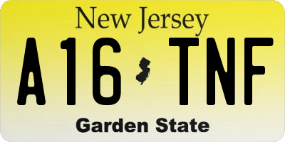 NJ license plate A16TNF