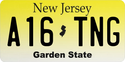 NJ license plate A16TNG