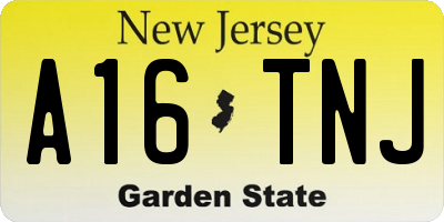 NJ license plate A16TNJ