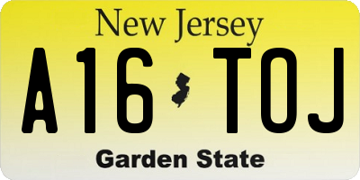 NJ license plate A16TOJ