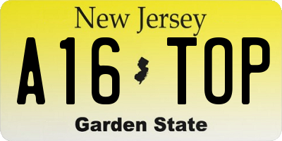 NJ license plate A16TOP