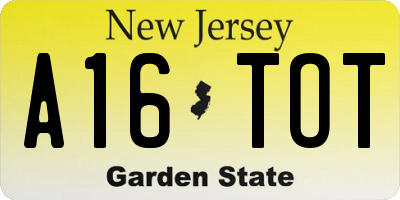 NJ license plate A16TOT